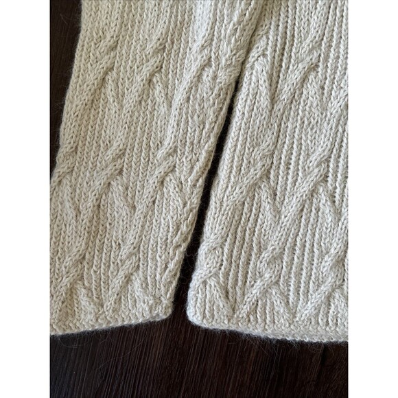 Vintage 100% Alpaca Cable knit Fisherman Pullover Crew Neck Nordic SoHo Boho SzL - Picture 2 of 5